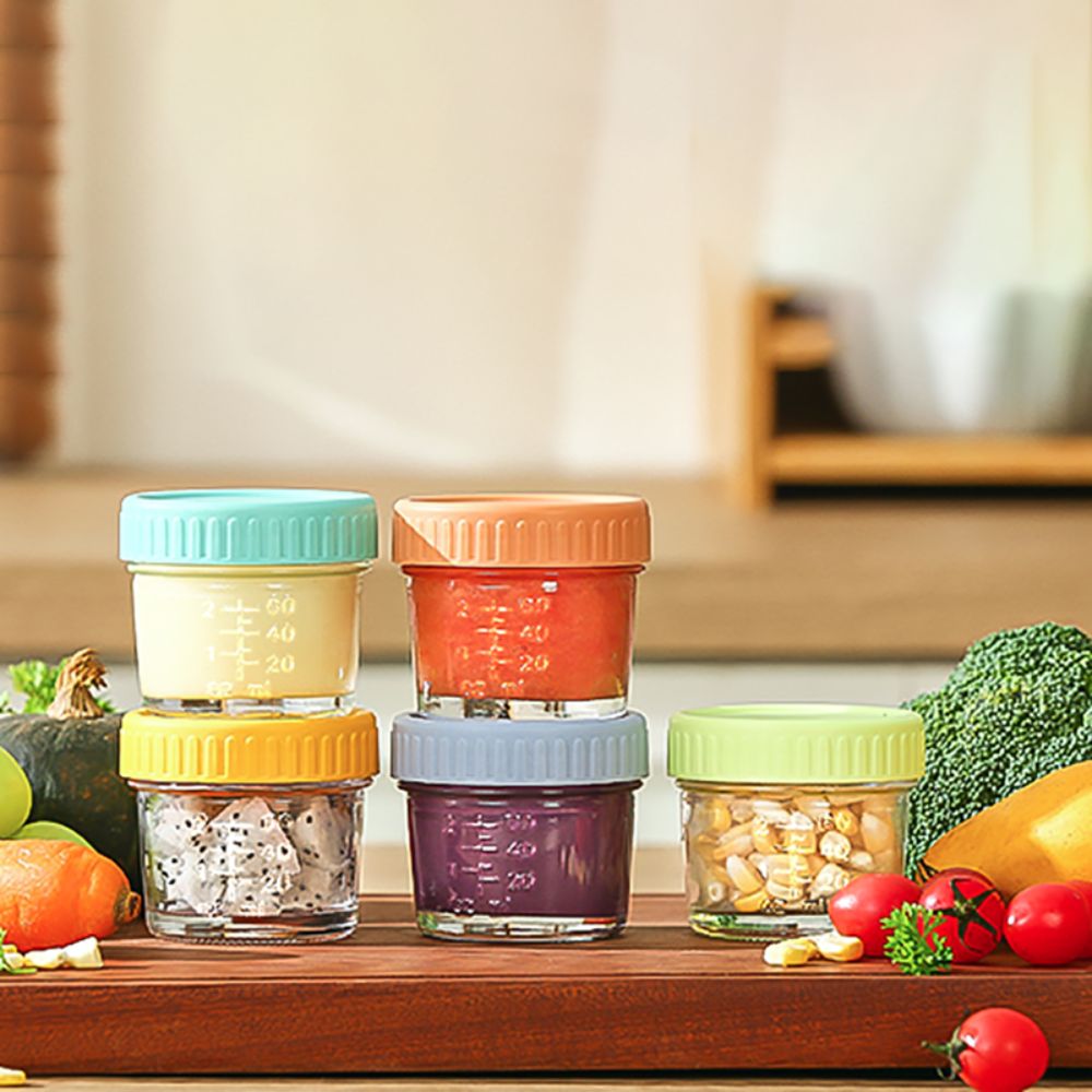 Baby Food Glass - 6pcs Mason Jar Glass Baby Food