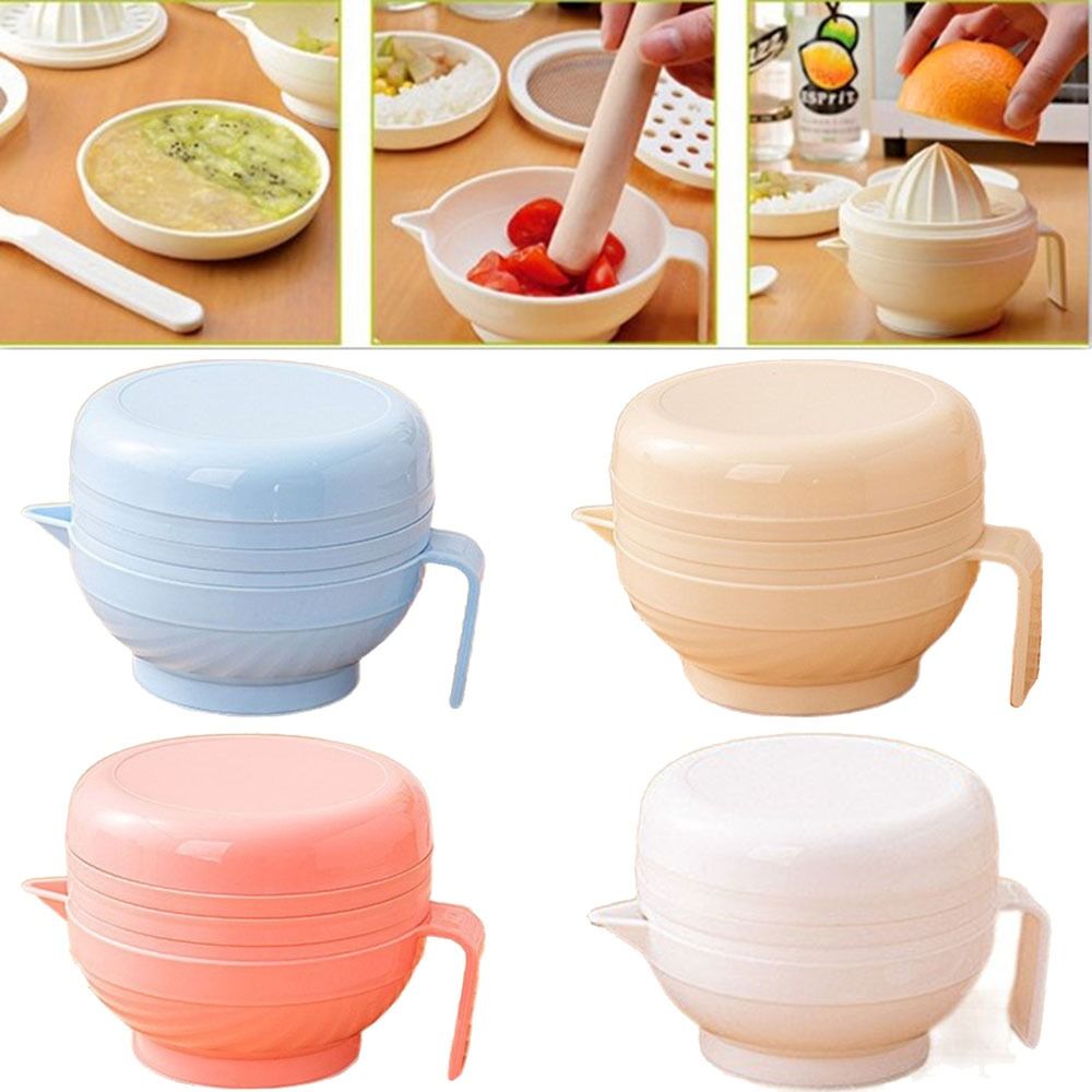 Baby Food Grinder - 7Pcs Portable Food Grinding Bowl Set