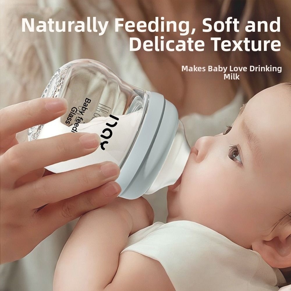 Baby Food Glass - Glass Baby Bottle Anti-flatulence Anti Choking