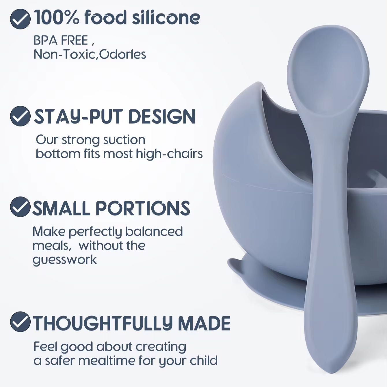2PC Silicone Sucker Bowl Feedi - Easy Baby Food recension och pris