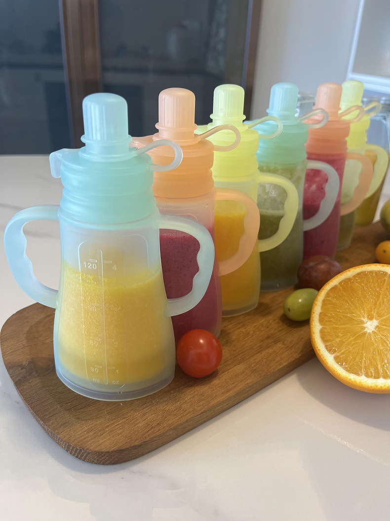 New Reusable Silicone Breast M - Baby Food Pouches Reusable recension och pris